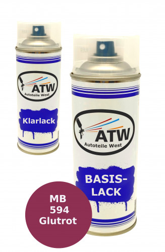 Autolack für Mercedes Benz 594 Glutrot +400ml Klarlack Set